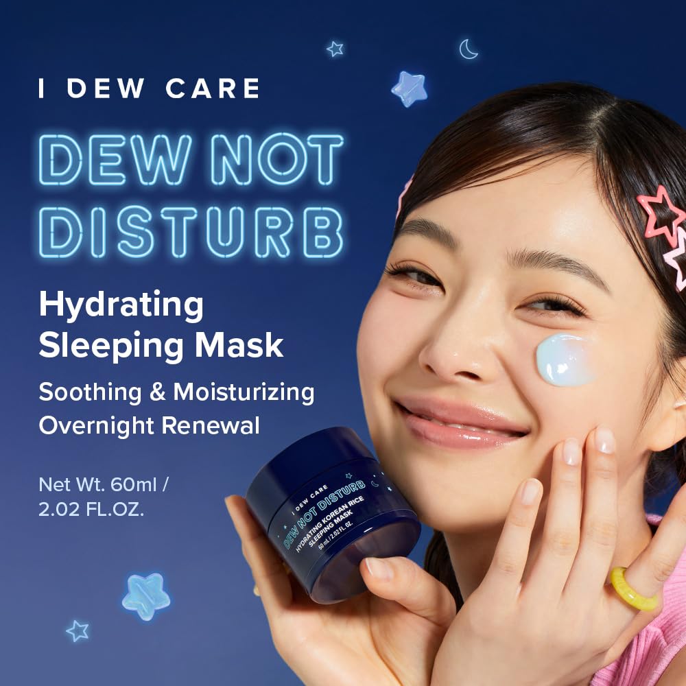 I DEW CARE Night Sleeping Mask - Dew Not Disturb | Korean Overnight Face Mask, Hydrating, Overnight, Glass Skin, Glow, Best Skincare for Women, Stocking Stuffers, Gifts For Women, 2.02 FL Oz (60 ml)