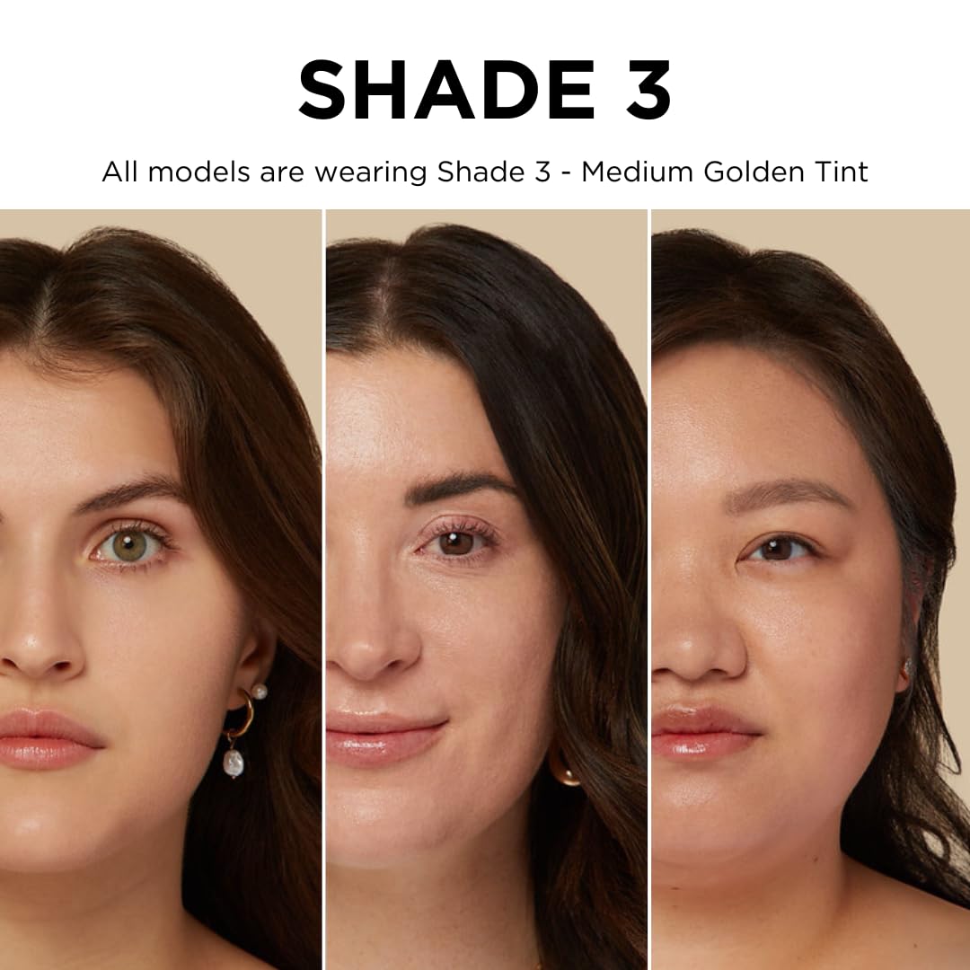 Sigma Beauty Skin Perfector Hydrating Tint (3 - Medium Golden Tint) — Skin Tint Foundation for Lightweight, Buildable Coverage, With Hyaluronic Acid, Niacinamide Serum, and More