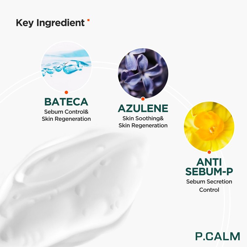 P.CALM Underpore Foam Cleanser | Azulene for Deep Pore Cleansing, Gentle Oil Control, Mild & Non-Irritating for Sensitive Skin, Foaming Facial Wash | Korean Vegan Skincare, 150ml / 5.07 fl. oz