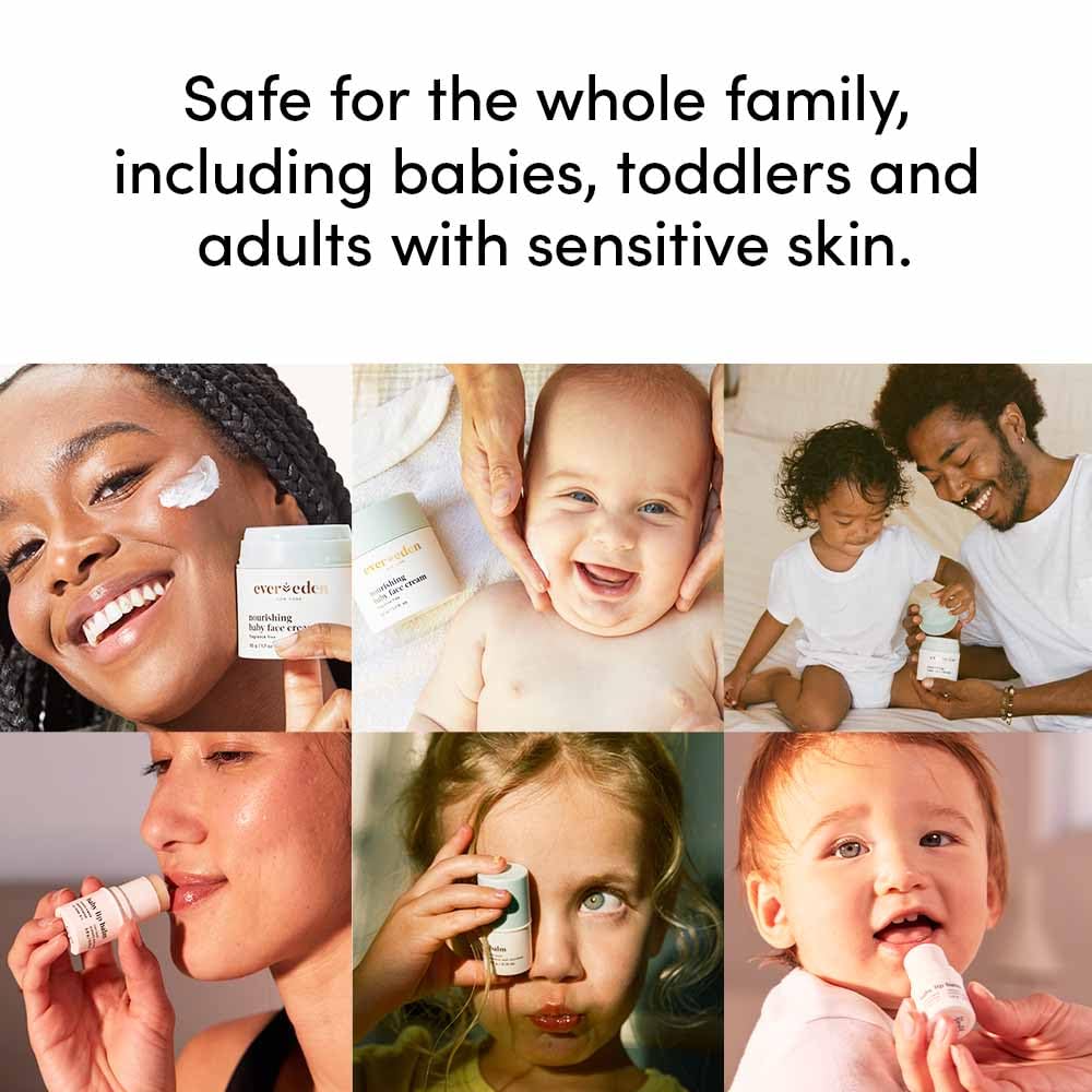 Evereden Baby Face Cream and Lip Balm, Dermatologist-Tested, Unscented