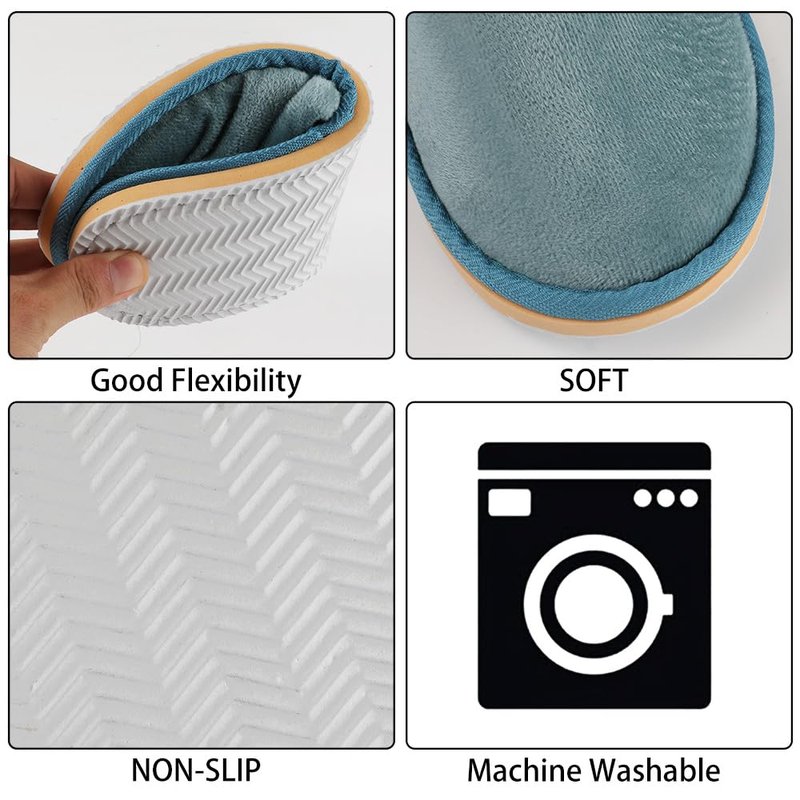 BoxSkivra Spa Slippers, Indoor Slippers, Disposable Slippers for Guests, Washable & Non-Slip Reusable, Women, Men, House, Bedroom, Hotel, Travel, Wedding, Thick Soft, 2-6 Pairs