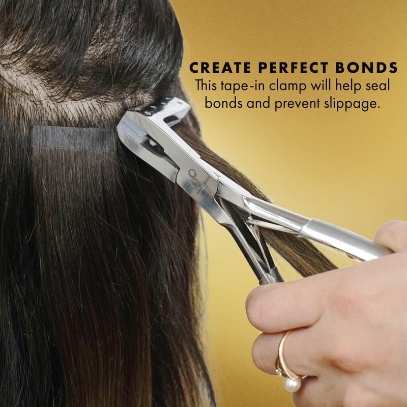 Everlong Tape-In Hair Extension Pliers - Stainless Steel Pressing Clamp for Secure Installation | Silicone-Lined Tool