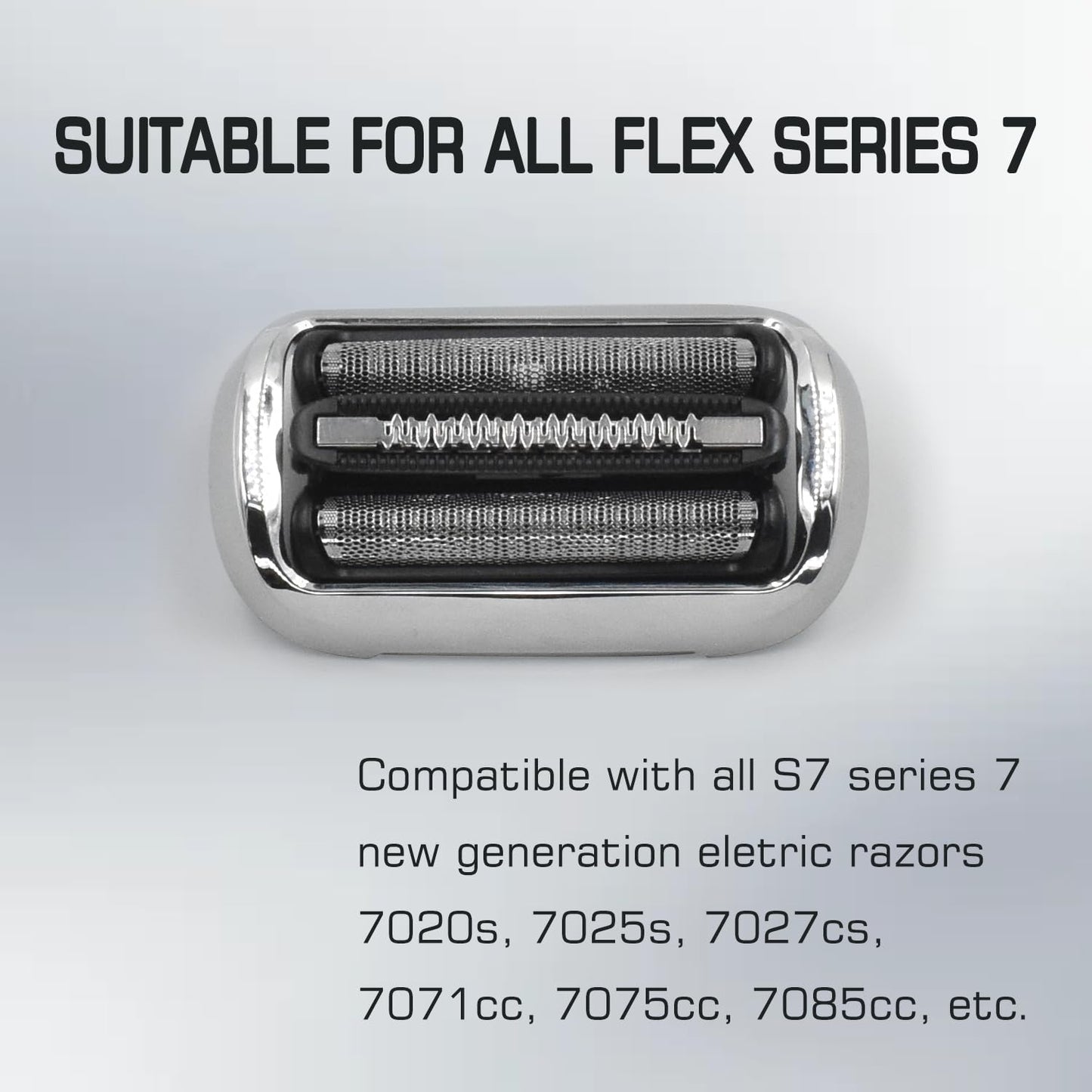 S7 73S 360 Replacement Head Foil & Cutters for Braun Series 7 Eletric Shavers, Compatible with Braun New Generation 7020s, 7025s, 7027 cs, 7071cc, 7075cc, 7085cc Razor