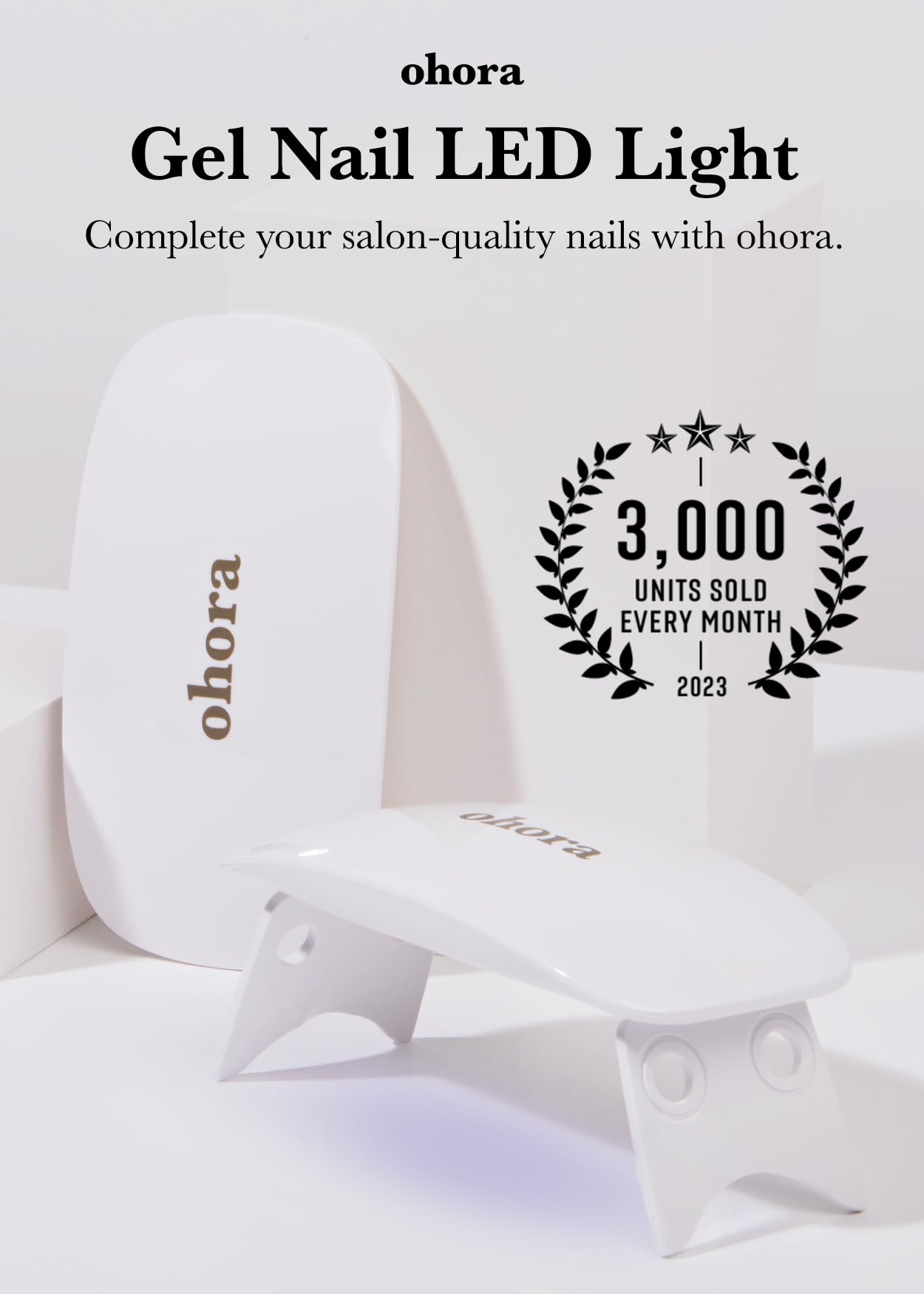 ohora Care LED Lamp for Semi Cured Gel Nail Strips - 6W Max, 2 Timers (45s / 60s), Portable Lamp for Curing Nail Art, for Gel Stickers and Strips Only