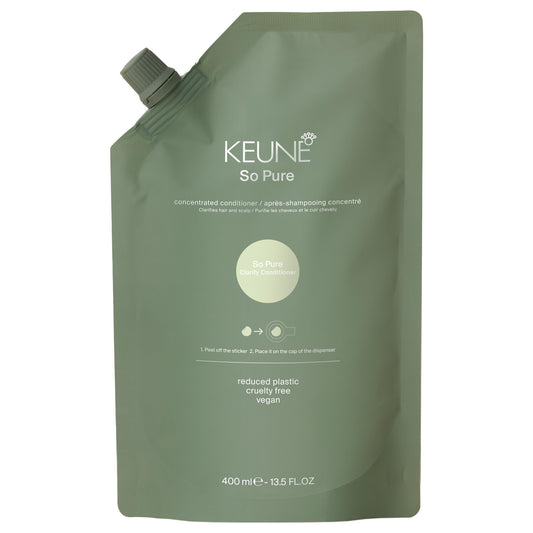 KEUNE So Pure Clarify Conditioner Refill, Anti-Pollution, 13.5 Fl Oz