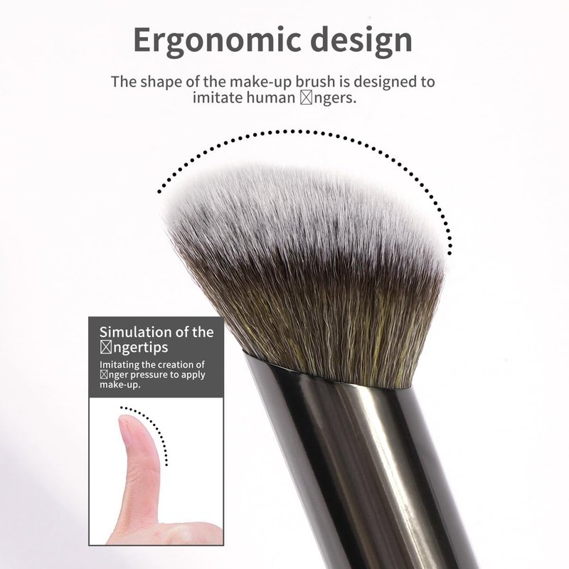 20 PCS Makeup Brush Set - Double-Ended Kabuki & Foundation Brushes | Blending Tools with Bag (Black)