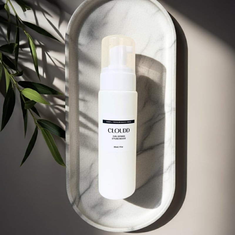 CLOUDD Fragrance-Free Curl Defining Styling Mousse, 100% Fragrance-Free and Essential Oil-Free, Unscented, Non-aerosol