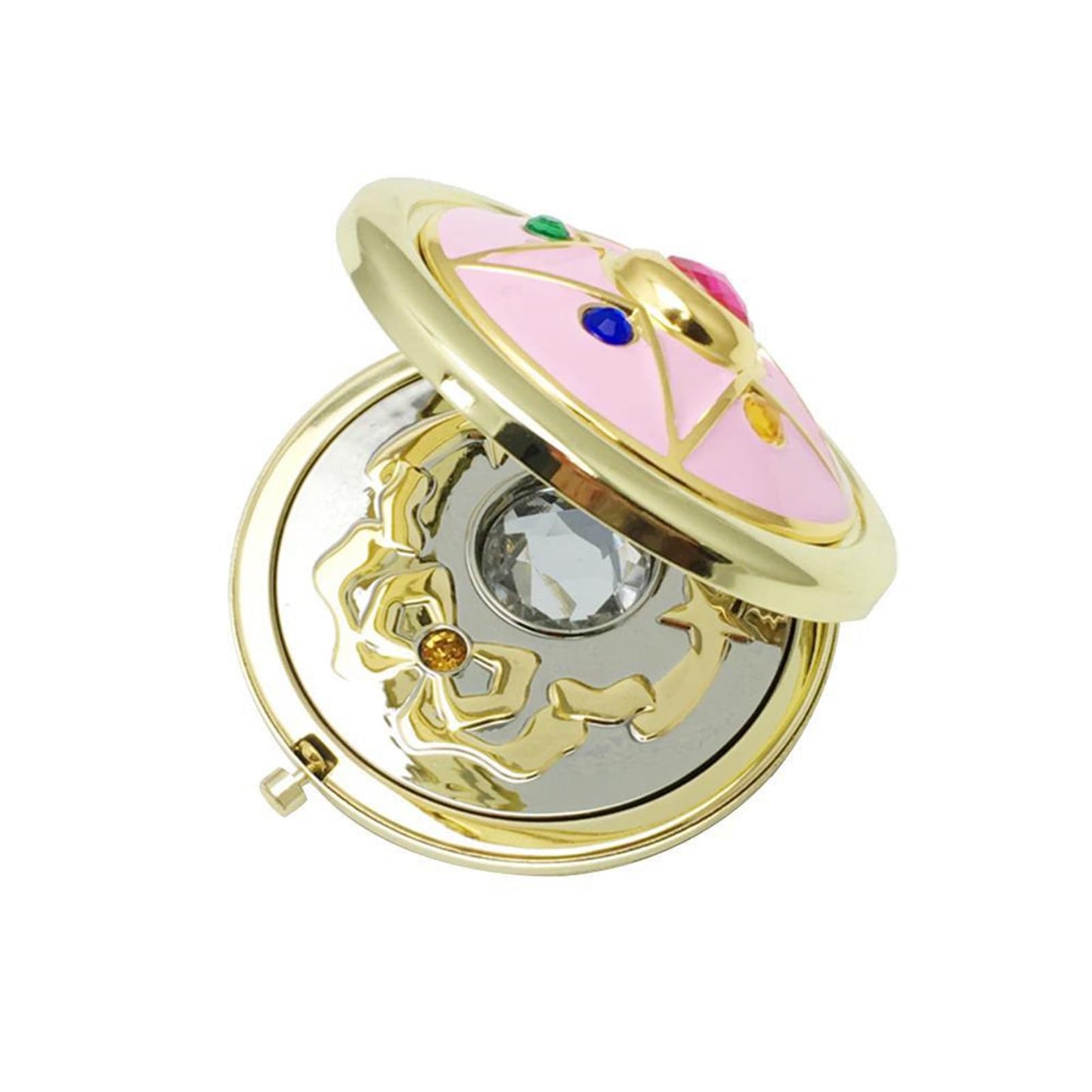 shenruifa Portable Up Mirror Japanese Cute Anime Flop Portable Transformer Silver Crystal Folding (1)