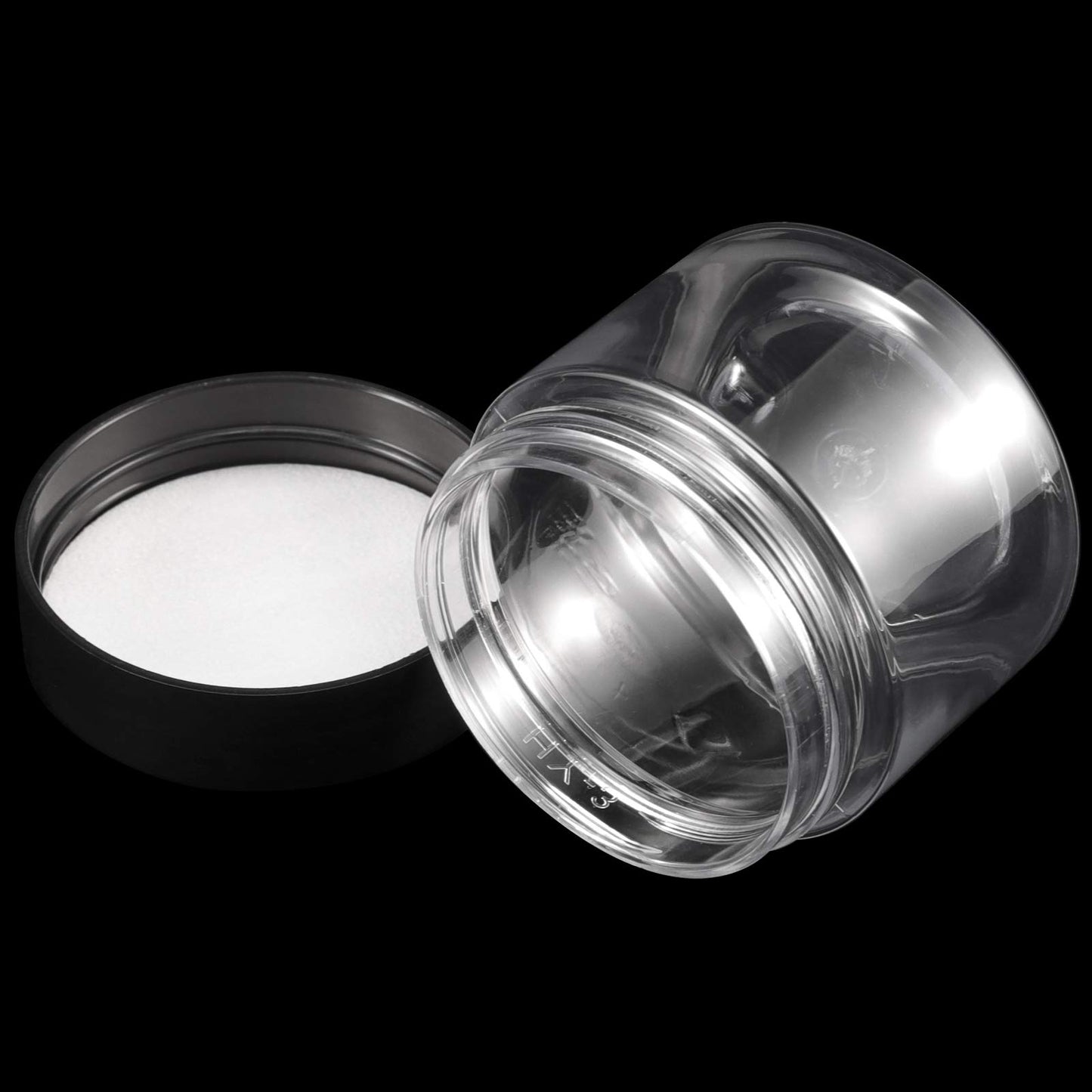 ZEONHAK 68 Pack 2 OZ Plastic Jars with Lids, Round Clear Slime Containers, Refillable Cosmetic Containers for Travel, Storage Lotion Cream Cosmetics Powders and Small Parts
