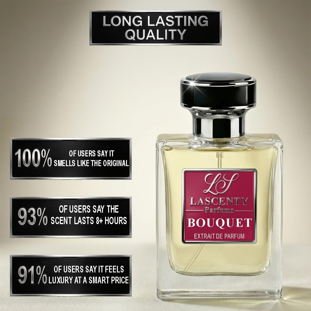 LaScenty BOUQUET Comparable to SUPREME BOUQUET perfume for Women (1.7oz / 50ml) | Extrait de Parfum | Long-Lasting Floral Amber Musk Scent | Signature Luxury Fragrance