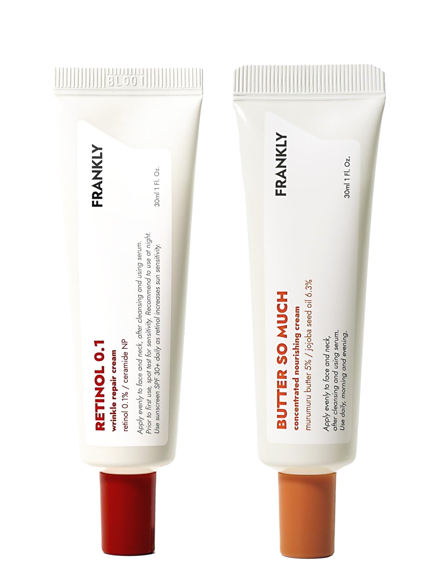 FRANKLY Skin Repair Duo: Retinol 0.1% Cream & Butter So Much Cream | Gifts for Women | Anti-Aging & Skin Turnover | Deep Moisturization | Vegan Butter & Jojoba Oil | Korean Skincare Set | Cruelty-Free