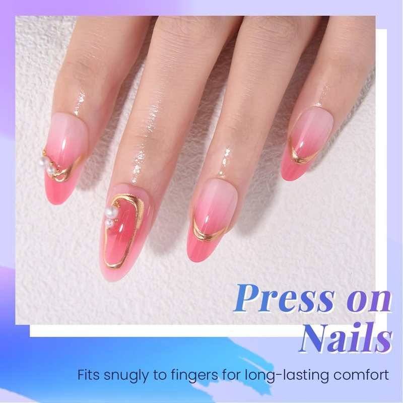 XZMeiLun 3D Pink Flower Black Polka Dot French Tips Press On Nails Short Almond, Acrylic Fake Nails. Salon-Quality Reusable Stick-Ons, Spring Summer Nails for Parties & Daily Wear | Women & Girls