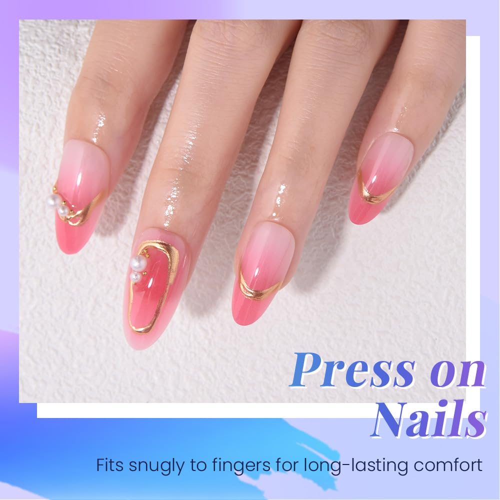 XZMeiLun 3D Pink Flower Black Polka Dot French Tips Press On Nails Short Almond, Acrylic Fake Nails. Salon-Quality Reusable Stick-Ons, Spring Summer Nails for Parties & Daily Wear | Women & Girls