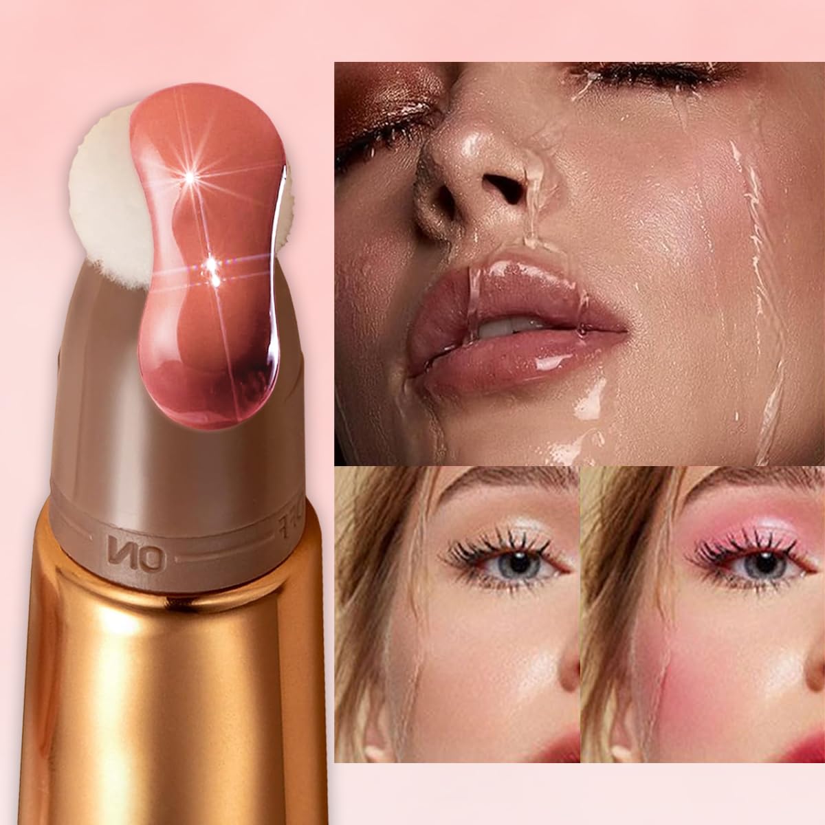 BARVENA Liquid Blush Wand – Buildable Blush Beauty Wand with Soft Applicator, Long-Lasting Natural Glow, Easy Blend,Flushed Cheeks (01 Soft Rose)