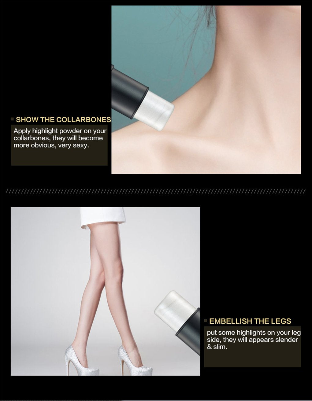 FantasyDay Illuminator Face Highlighter Makeup Sticks Pearl Shimmer Whitening Cream Shimmer Contouring Stick Foundation Stick Face Eye Nose Concealer Pen #2