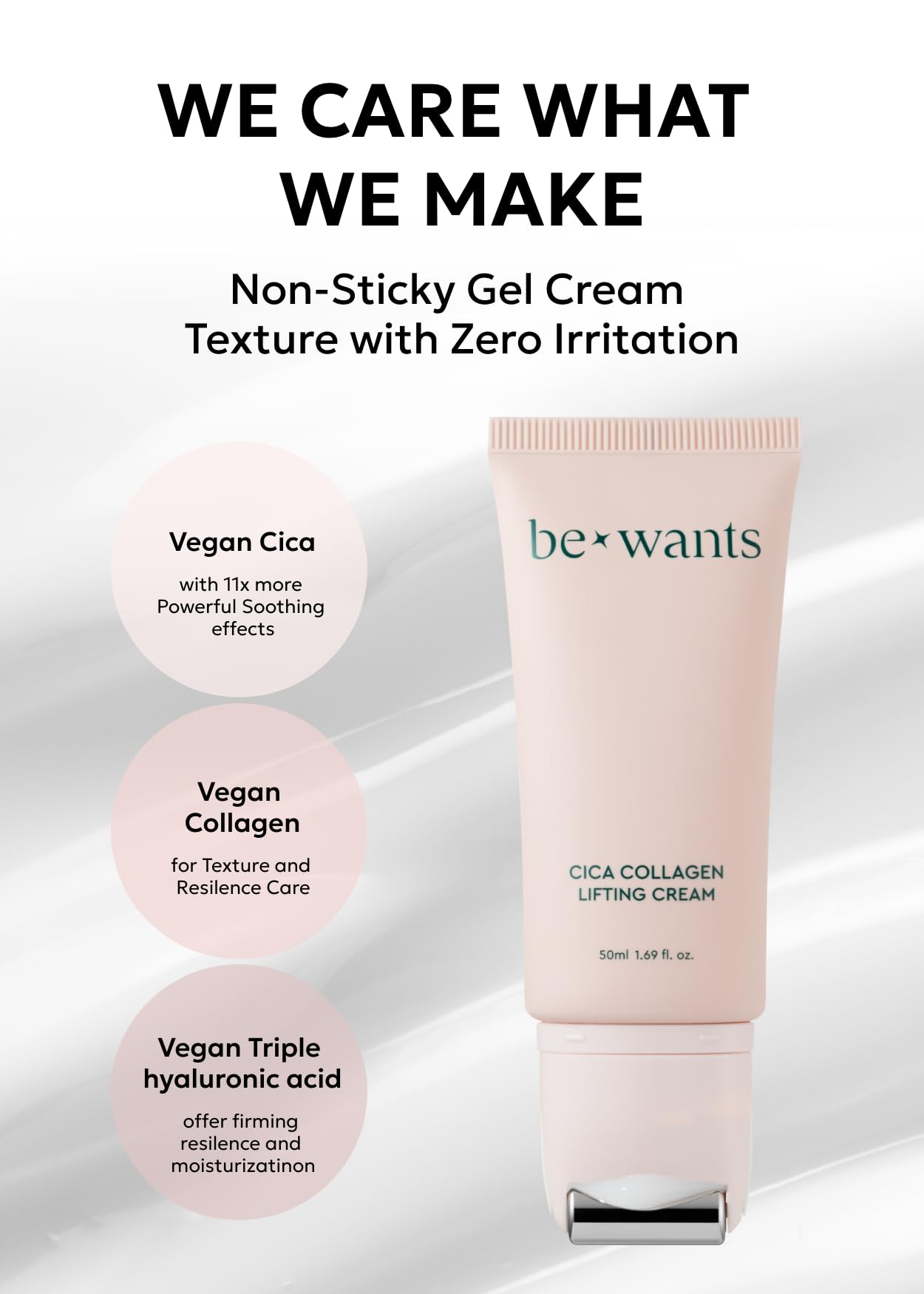 [K-Beauty] bewants Cica Collagen Lifting Cream(1.7 fl oz) and Collagen Eye gel patch (60 patches)