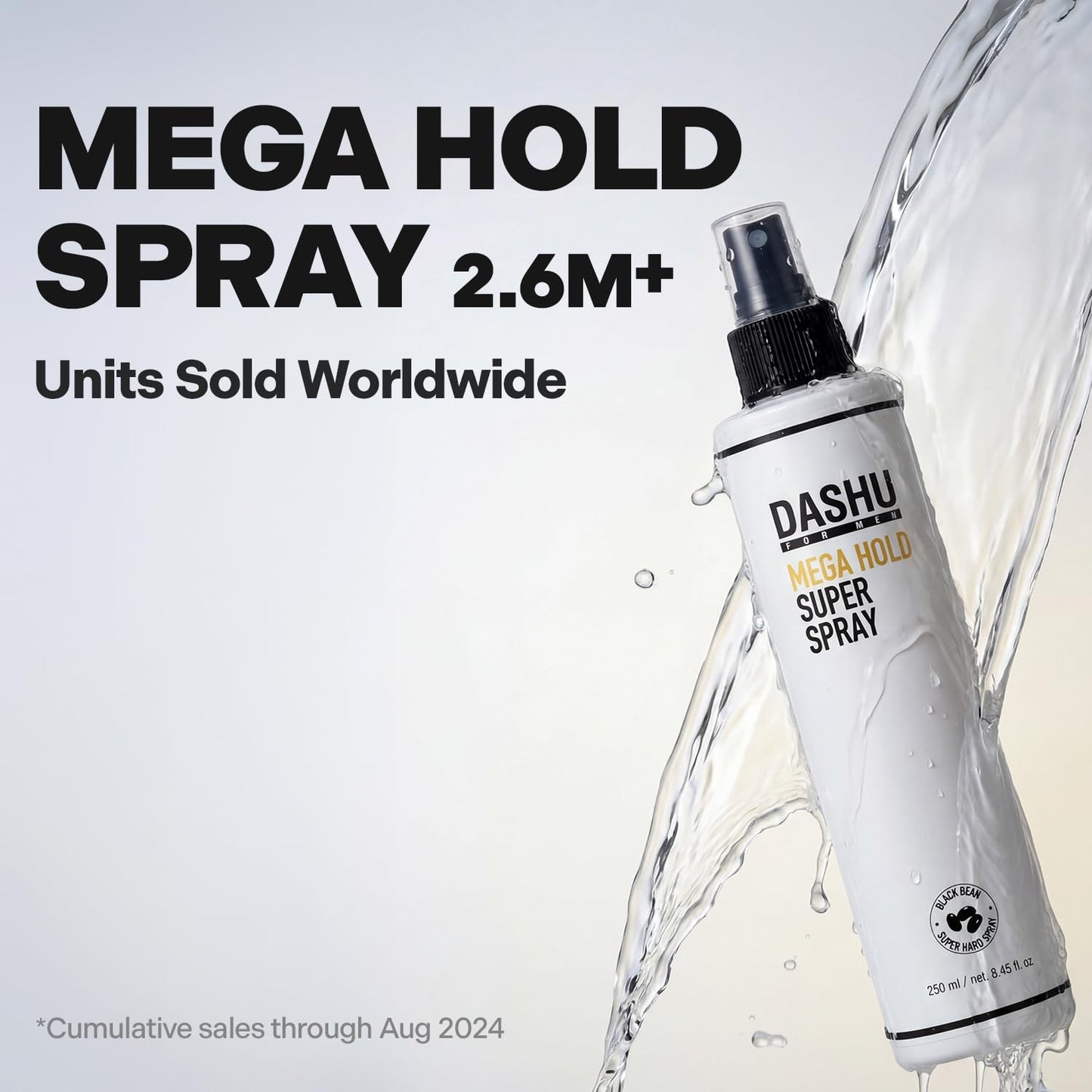 DASHU Hairspray, Mega Hold, Super Hair Spray Extra, Detangler , Long-Lasting , Weather-Resistant, Frizz Ease, Korean Hair Care, 8.45fl oz (Two Bundle)