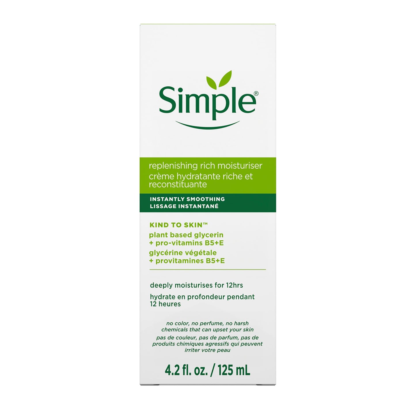 Simple Kind to Skin Face Moisturizer For Sensitive Skin Replenishing Rich 12-Hour Moisturization for All Skin Types 4.2 oz