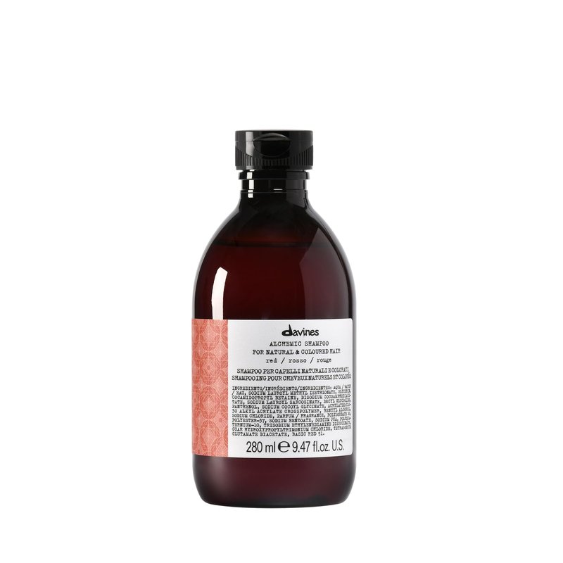 Davines Alchemic Shampoo Red, Color Enhancing Cleanser for Cool Red & Mahogany Hair - Intensifies Natural or Cosmetic Red Tones with Direct Pigments, 9.47 Fl Oz