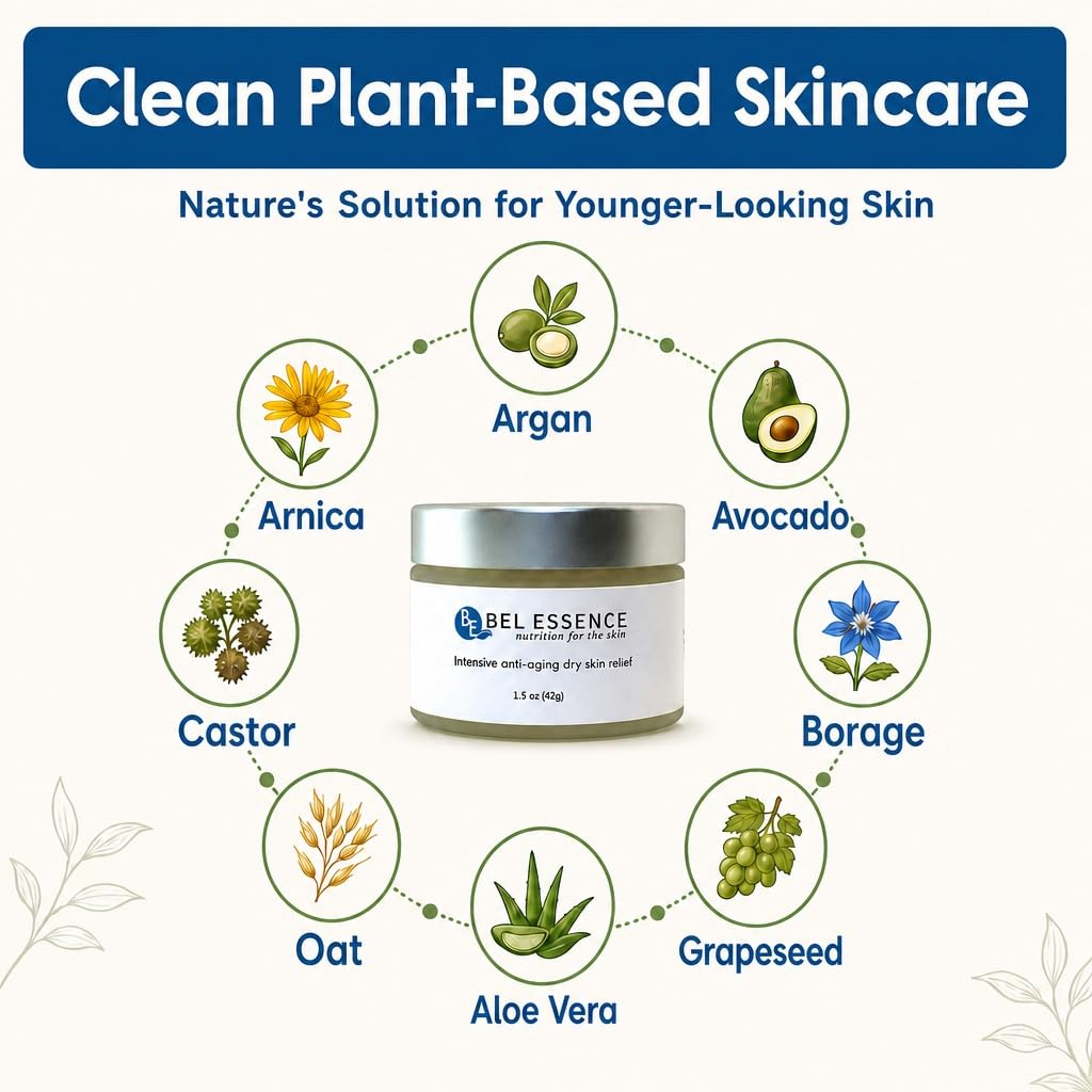 Bel Essence Anti-Aging Face Moisturizer - Natural Face Cream for Dry Skin