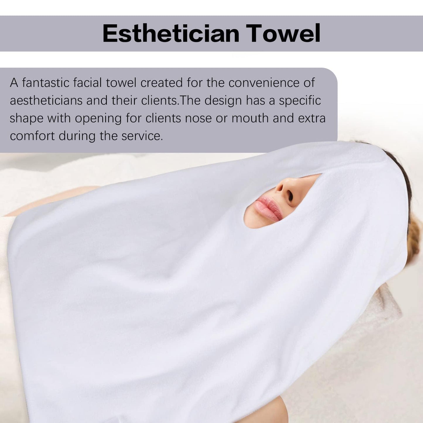 SINLAND Microfiber Esthetician Towels for Facials 6 Pack White