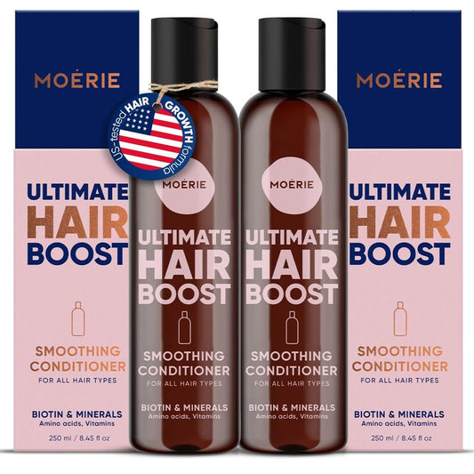 Moerie Hair Growth Conditioner for Men and Women, Hair Loss Solution with Biotin and Rosemary, Thickening Conditioner for Thinning Hair – Ultimate Boost for All Hair Types, Double Set