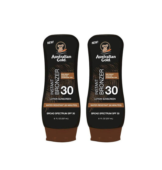 Australian Gold SPF#30 Lotion with Instant Bronzer 8 Ounce (Pack of 2)
