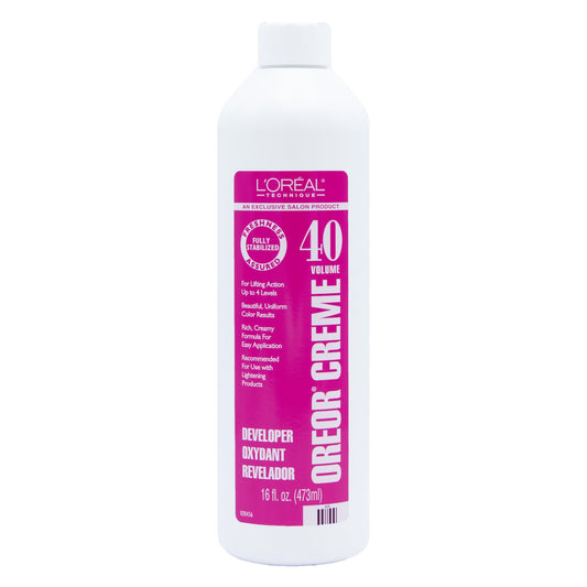 L'Oréal Technique Oreor Developer - Hair Color Developer, Creamy Formula For Uniform Results, Combine With Color of Your Choice, 40 Vol Dev 16 Oz