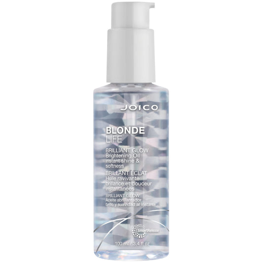 Joico Blonde Life Brilliant Glow Brightening Oil | For Blonde Hair | Tame Frizz | Boost Shine & Brilliance | Add Softness & Smoothness | With Monoi & Tamanu Oil | 3.4 Fl Oz