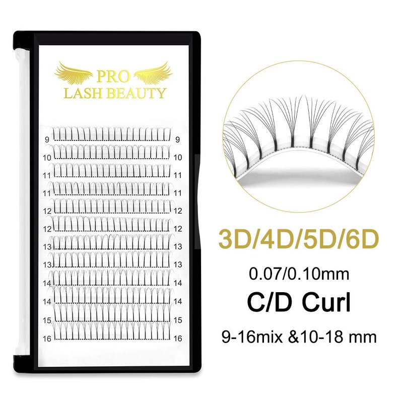 Easy Fan Volume Lashes D-0.05-14 mm Eyelash Extensions Rapid Blooming Lashes Mega Volume Lash Extensions Rapid Blooming Eyelash Extensions(D-0.05,14mm)