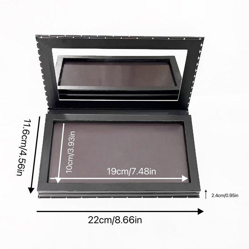 Double Layer Book Shape Empty Magnetic Eyeshadow Makeup Palette with Mirror and 20pcs Adhesive Stickers, Sliver Stars Cover, Fits Standard and Deep Pans (Not Included Eyeshadows)