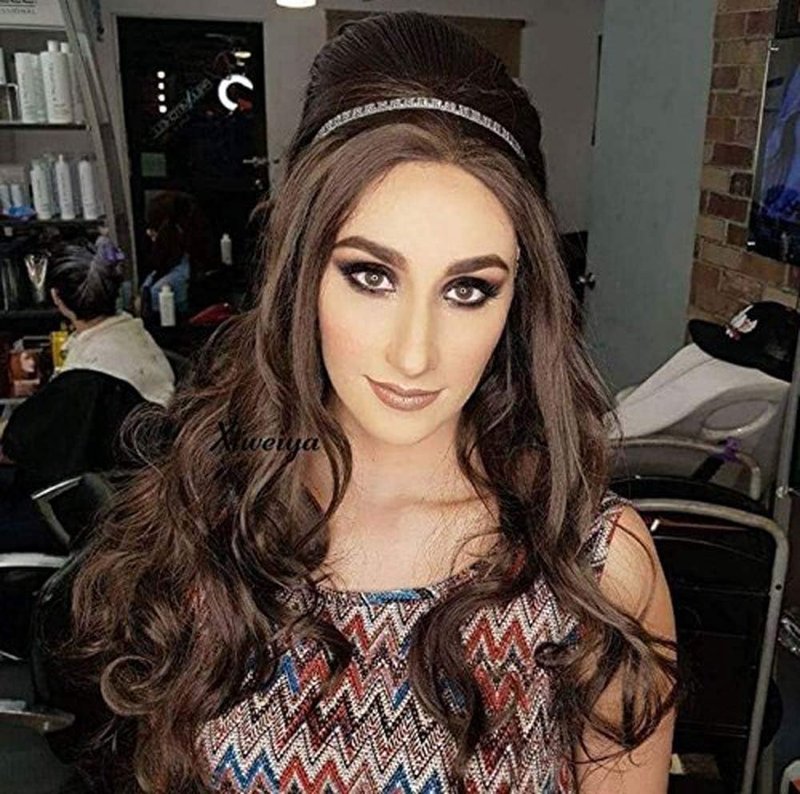 Brown Lace Front Wig for Women - Long Wavy Synthetic Hair, Heat Resistant Fiber | 6# Color