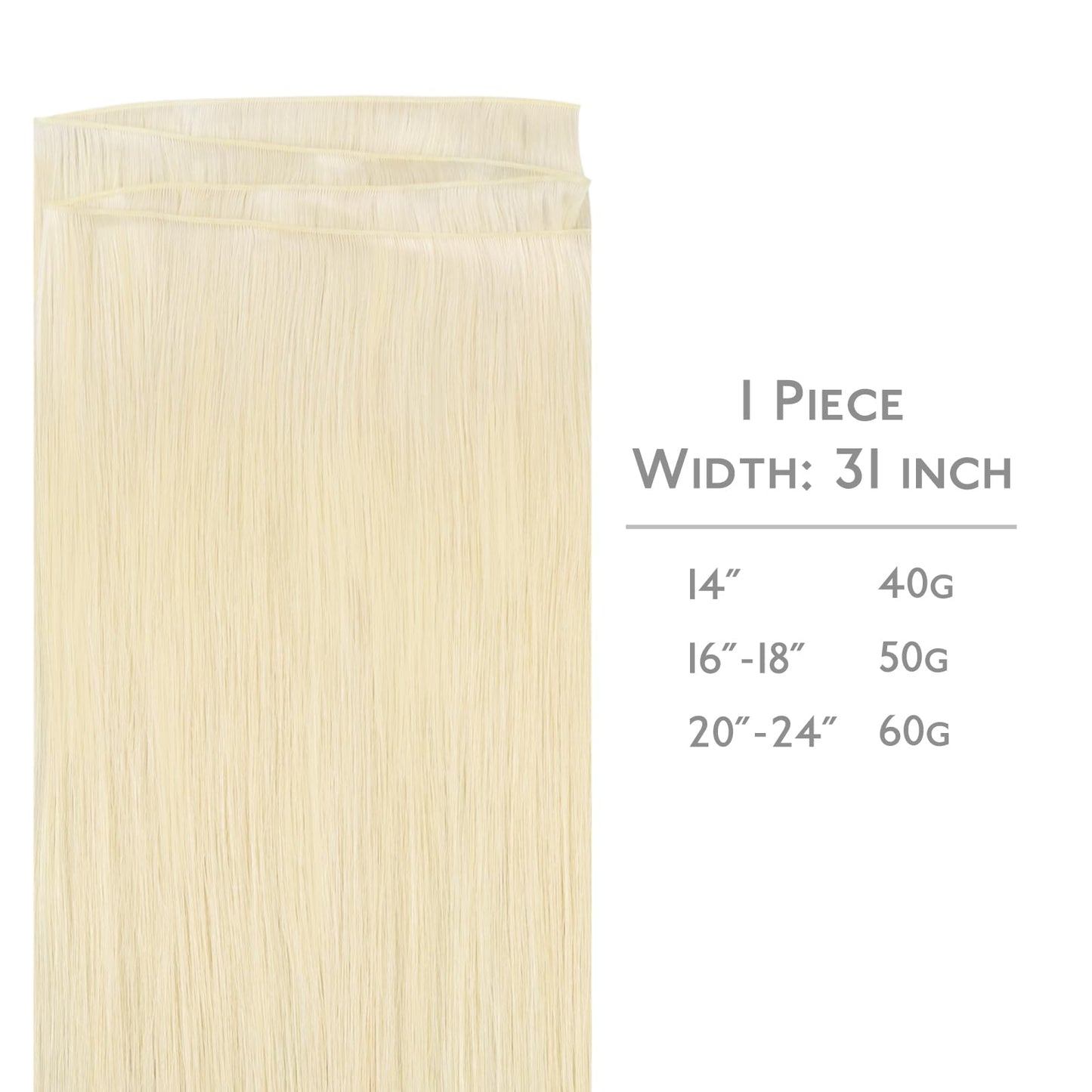 WENNALIFE Genius Sew in Weft Hair Extensions Real Human Hair, 14" 40g Platinum Blonde Sew in Hair Extensions for Women Natural Luxury Remy Hair Straight Invisible Extensiones de Cabello
