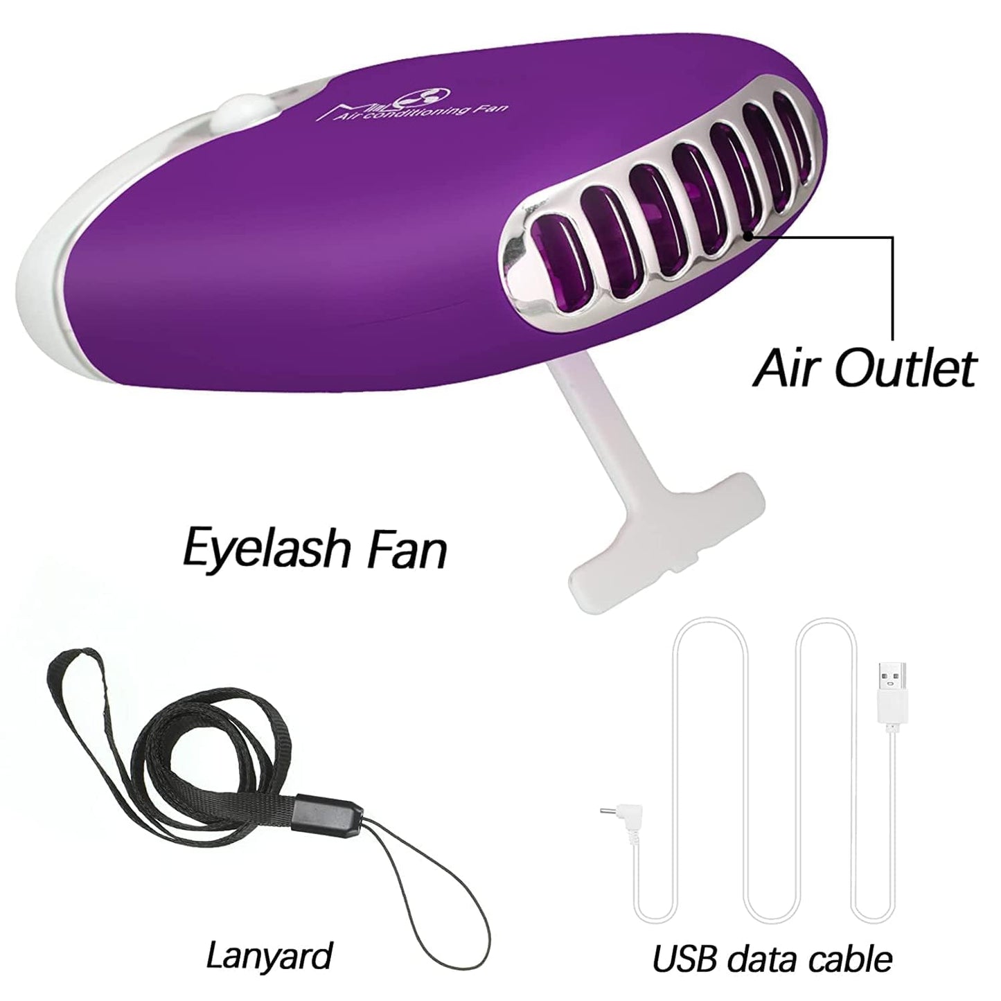 Eyelash Extension Practice Kit - Complete Training Set for Beginners | Mannequin Head, Lash Fan, Shampoo, Adhesive & Mirror (Purple)