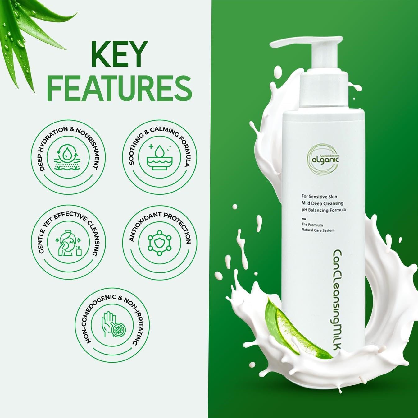 Cleansing Milk for Deep Skin Hydration - Gentle Formula | 8 oz