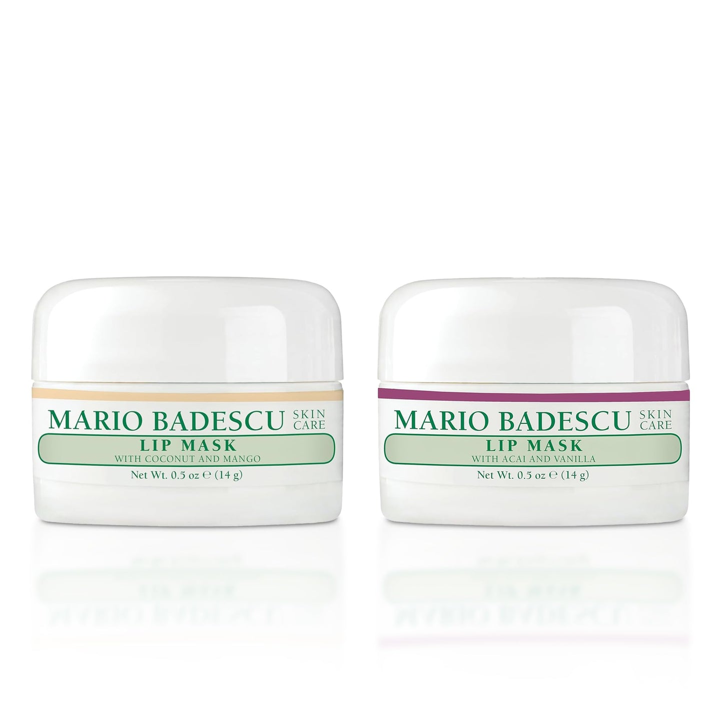 Mario Badescu Lip Mask Overnight Duo Bundle – Lip Moisturizer with Coconut Mango & Acai Vanilla – Hydrating Botanical Treatment Set for Women and Men – Nourishing Skin Care Gift Set for Dry Skin