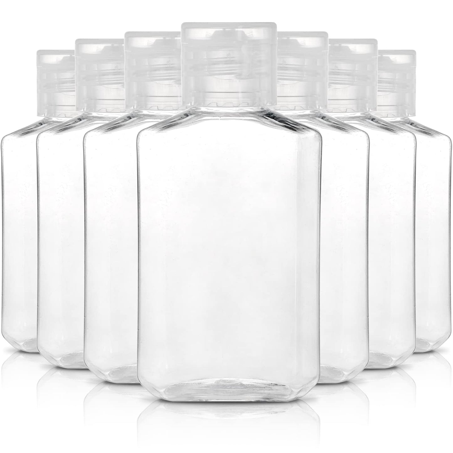 Frcctre 60 Pack 2 Oz Empty Clear Plastic Travel Bottles, Portable Refillable PET Bottles with Flip Top Caps, Travel Size Containers for Hand Sanitizer Shampoo Lotion Toiletry