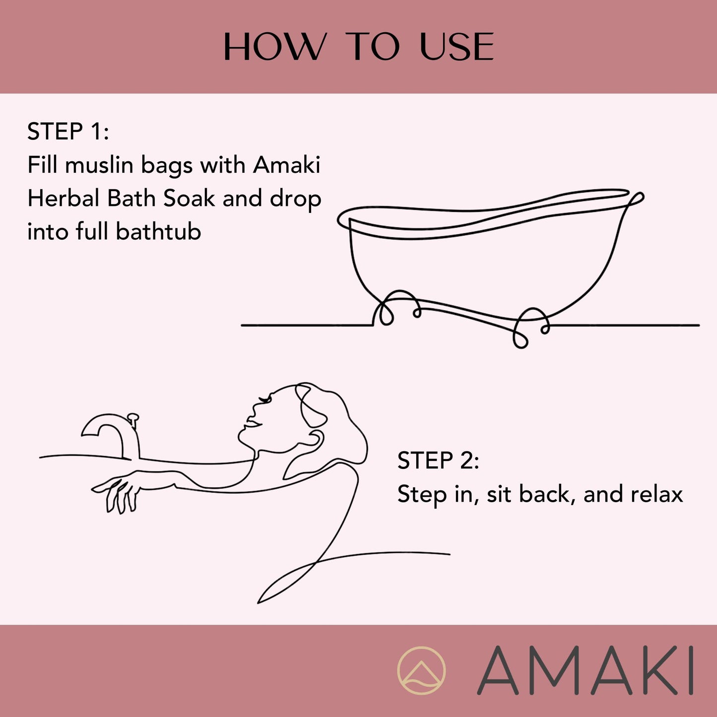 Amaki Herbal Bath Soak Blend of Epsom and Dead Sea Salt Infused with Lavender Essential Oil - for Stress Relief, Reduce Sore Muscle, Skin Soothing - Luxury Gift Set of 2, 8 Ounces Jars