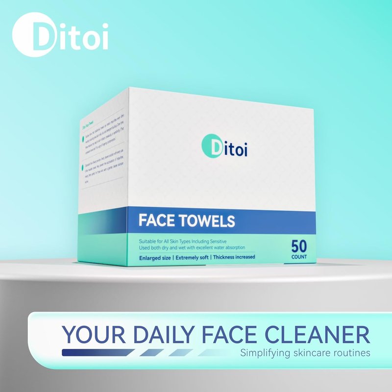 Disposable Face Towels XL - Soft Cotton Facial Cleansing Cloths | 10"×12", 150 Count (3 Pack) for Sensitive Skin