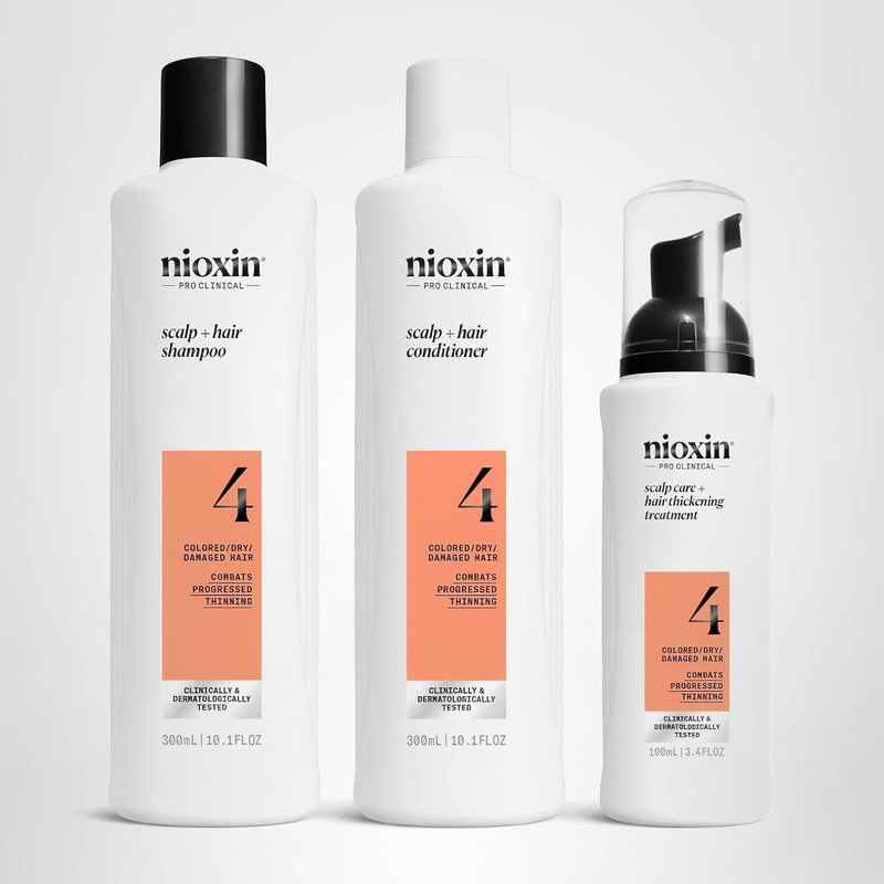 Nioxin System Kit 4 - Thicker & Stronger Hair Treatment | 3-Month Supply + Diamax Hair Thickening Treatment