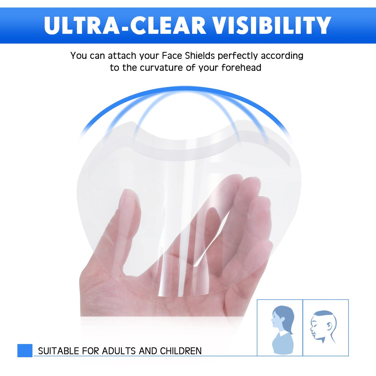 Honeydak 300 Pcs Makeup Shower Face Visors Permanent Microblading Supplies Disposable Plastic Shower Visor Clear Face Cover for Hairspray Salon Eyelash Extensions Eyelid Aftercare