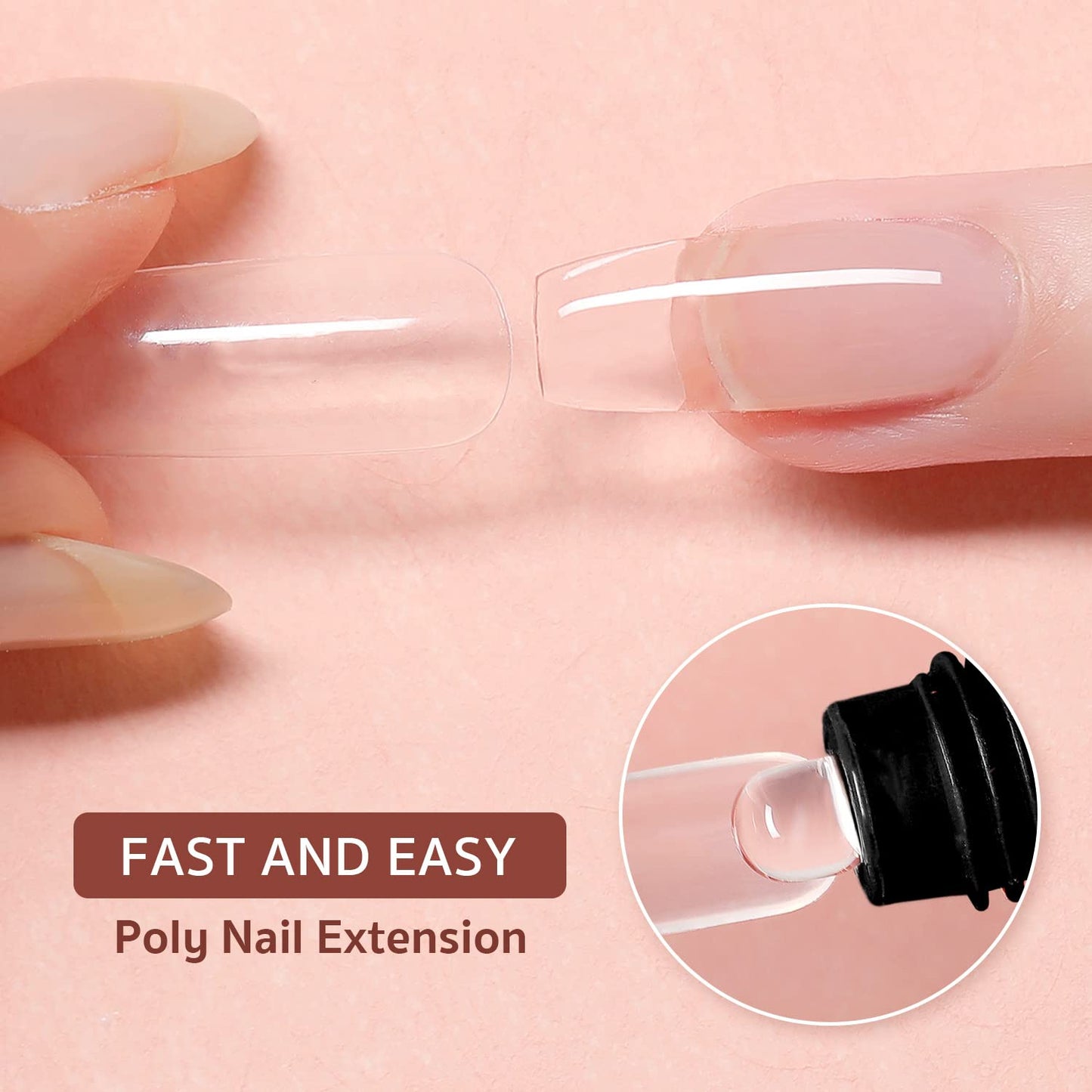 GAOY Poly Gel Set, Nail Extension Gel, 6 Colors Nude Pink Builder Nail Enhancement for Beginner & Professional Salon DIY
