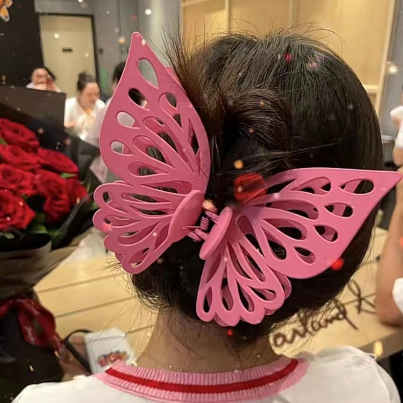 KALLORY Large Butterfly Hair Clips - 3 Stylish Jaw Clips for Thick & Fine Hair | Perfect for Everyday & Special Occasions