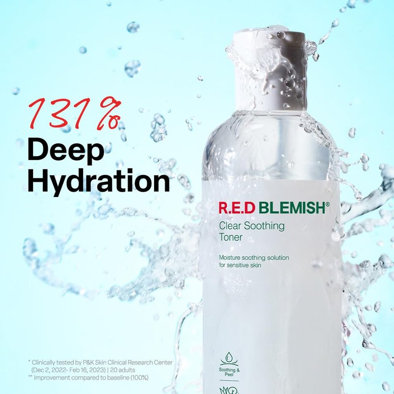 Dr. G R.E.D. Blemish Clear Soothing Toner - Korean Soothing Toner for Glowing Skin - Soothes Irritation Clear Skin - Mild Exfoliant - with AHA, BHA & Centella Asiatica - 10.14 fl oz