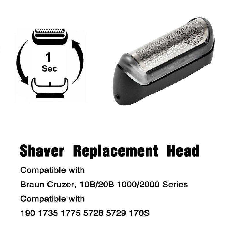 Braun 10B Replacement Foil & Cutter Head - Compatible with Series 1, 1000, 2000 Shavers | Precision Cutting