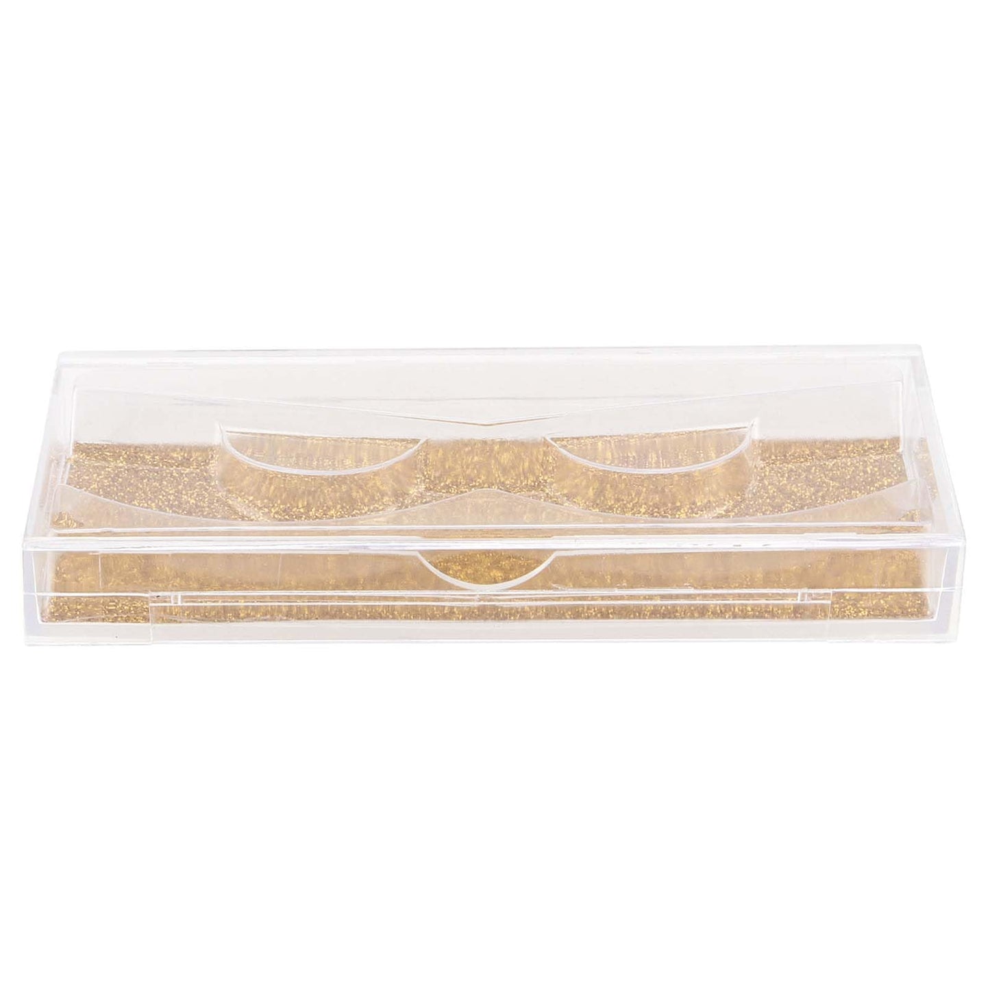 JAPCHET 40 Pack 4.3x2 Inch Transparent Empty Eyelash Cases, Plastic Eyelash Case with Eyelash Tray and Gold Glitter Card Paper, False Eyelash Storage Box Case for Makeup Artists, Women