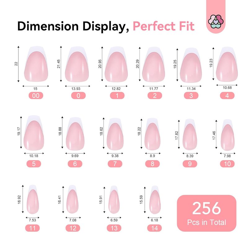 SAVILAND Gel Nail Kit - 16 Sizes French Tips Press-On Nails with Drill & UV Lamp | Coffin Shape Soft Gel