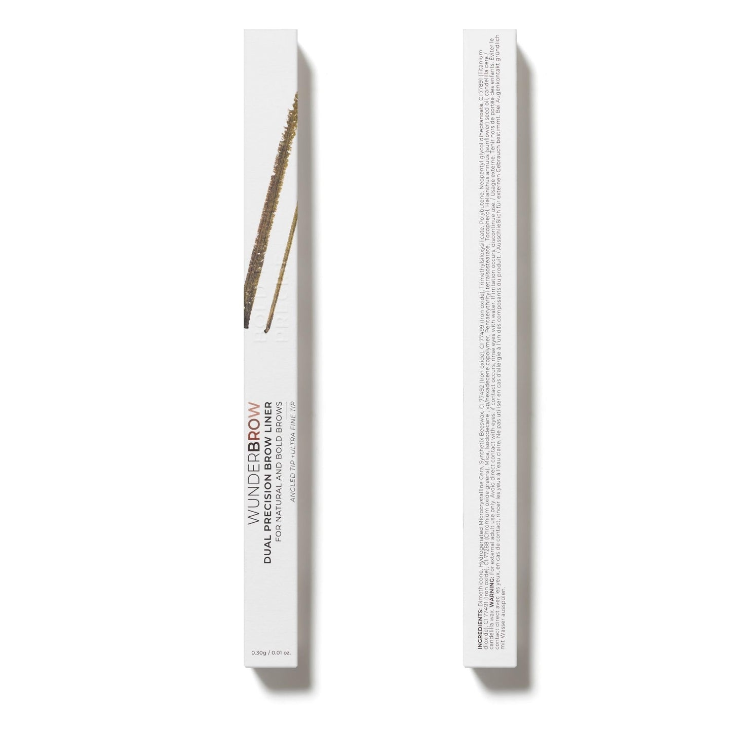 Wunderbrow Dual Precision Brow Liner, Eyebrow Liner Pencil With Angled Tip and Ultra Fine Tip Dual Precision Brow Liner Eye Brow Make Up, Color Brunette