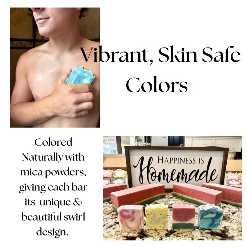Promised Land Farm Grass-Fed Tallow Soap Bar 4 Pack | Handmade Natural Soap | Cherry Almond, Lemon Poppyseed, Mahogany Teak, Watermelon | Moisturizing Farm Soap For Face & Body | Cold Process