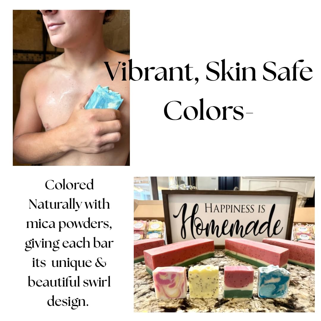 Promised Land Farm Grass-Fed Tallow Soap Bar 4 Pack | Handmade Natural Soap | Cherry Almond, Lemon Poppyseed, Mahogany Teak, Watermelon | Moisturizing Farm Soap For Face & Body | Cold Process